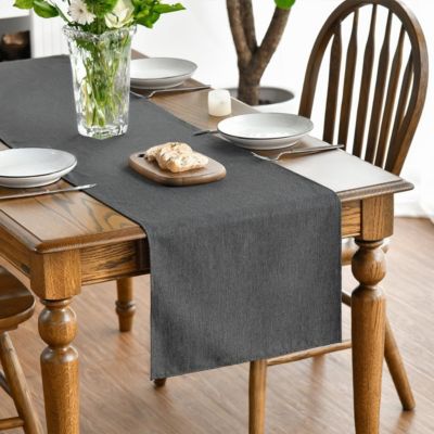 Chemin de Table Polyester Gris 40 x 240 cm