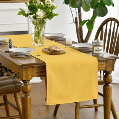 Chemin de Table Polyester Jaune 40 x 240 cm