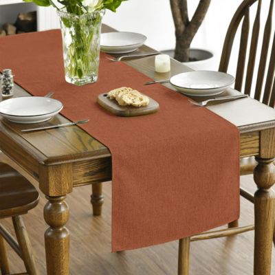 Chemin de Table Polyester Orange Rouille 40 x 100 cm