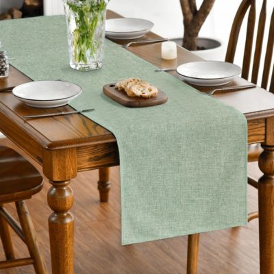 Chemin de Table Polyester Vert Sauge 40 x 240 cm