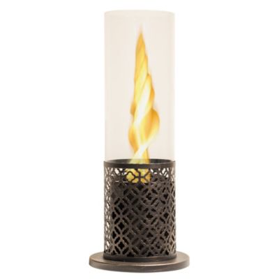 Cheminée Bio De Table Au Bioéthanol Tolosa Noir Or D20Xh49,5 Interne Externe