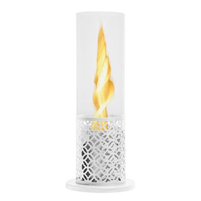 Cheminée bioéthanol dappoint Frankystar Tolosa blanc effet flamme tornado 20 x 49,5 cm