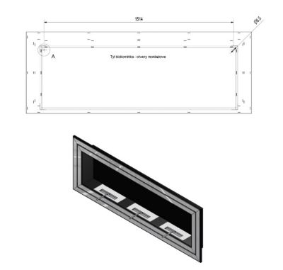 Cheminée bio-éthanol JULIET 180 cm