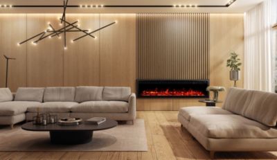 Cheminée électrique AFLAMO Royal PRO 140 - murale ou encastrable - 140x38x16 cm - cheminée LED avec chauffage 750/1500 W