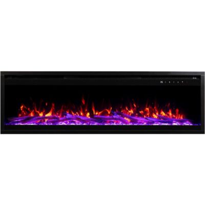 Cheminée électrique AFLAMO Royal PRO 140 - murale ou encastrable - 140x38x16 cm - cheminée LED avec chauffage 750/1500 W
