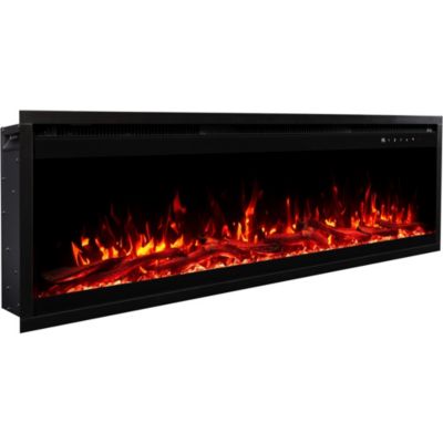 Cheminée électrique AFLAMO Royal PRO 140 - murale ou encastrable - 140x38x16 cm - cheminée LED avec chauffage 750/1500 W