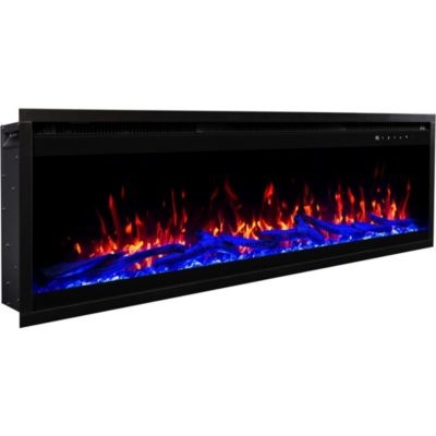 Cheminée électrique AFLAMO Royal PRO 140 - murale ou encastrable - 140x38x16 cm - cheminée LED avec chauffage 750/1500 W
