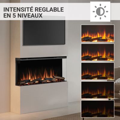 Cheminée électrique BALDERIA Athena smart 36 - Cheminée encastrable - Noir