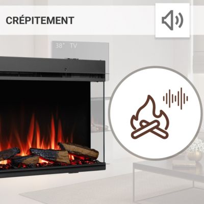 Cheminée électrique BALDERIA Athena smart 36 - Cheminée encastrable - Noir