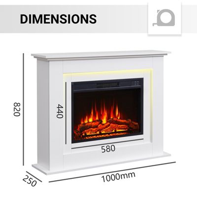Cheminée électrique BALDERIA Finn - Cheminée sur pied - Blanc