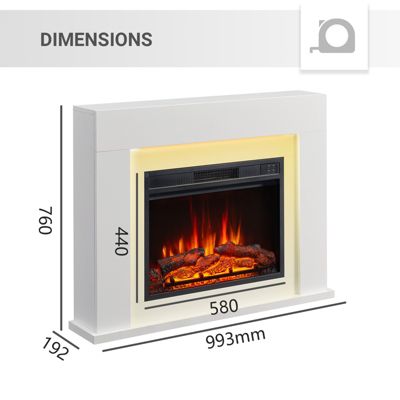 Cheminée électrique BALDERIA Finn Design - Cheminée sur pied - Blanc