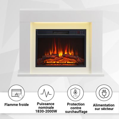 Cheminée électrique BALDERIA Finn Design - Cheminée sur pied - Blanc