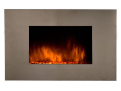 Cheminée électrique Murale Pure Inox 90 cm Effet Flammes LED Chemin'Arte