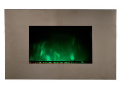 Cheminée électrique Murale Pure Inox 90 cm Effet Flammes LED Chemin'Arte