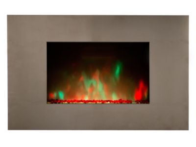 Cheminée électrique Murale Pure Inox 90 cm Effet Flammes LED Chemin'Arte