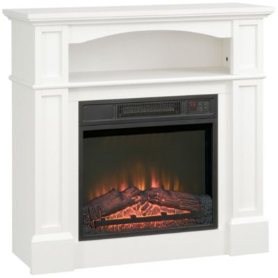 Cheminée électrique XL style classique chic 1800W  effet flammes LED timer température luminosité réglables télécommande blanc