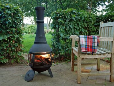 Cheminée d'extérieur poêle de terrasse avec porte grillagée Esschert Design
