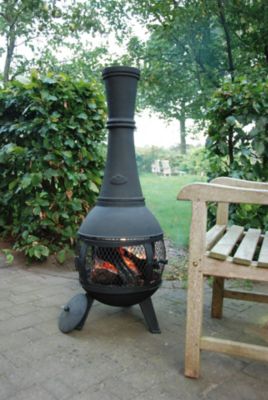 Cheminée d'extérieur poêle de terrasse avec porte grillagée Esschert Design