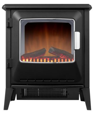 Cheminée électrique poêle effet fonte et feu de bois 3D 1800W, noir, Dimplex Optiflame Lucia