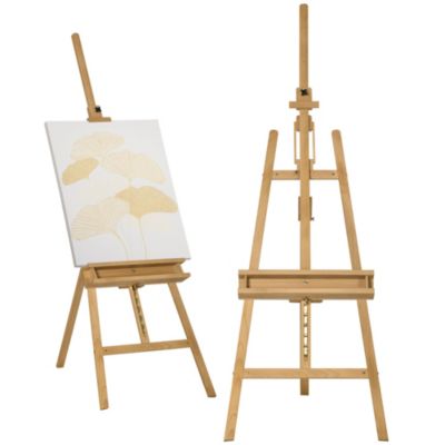 Chevalet d'artiste sur pied inclinaison et hauteur réglable dim. 65L x 110l x 180-235H cm bois de hêtre clair