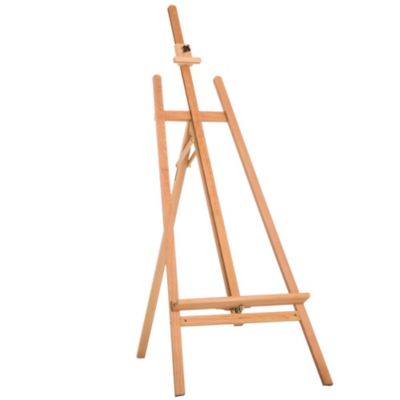 Chevalet d'artiste sur pieds inclinaison et hauteur réglable dim. 65L x 68l x 174-230H cm bois de hêtre clair