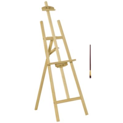 Chevalet d'artiste sur pieds pliable dim. 51,5L x 71,5l x 134,5H cm inclinaison réglable 90 degrés max. bois de pin