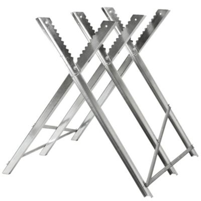 Chevalet de sciage tréteau de sciage en acier galvanisé avec 3 supports de troncs argent
