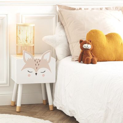 Chevet enfant Renard - blanc - bois - Atmosphera