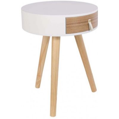 CHEVET NORA BLANC 34.5X34.5X47CM