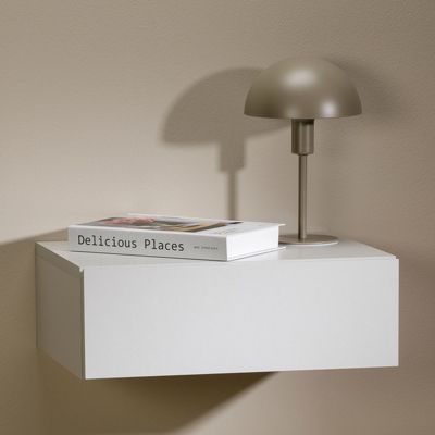 Chevet suspendu OCEANE, en bois gris clair mat