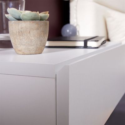 Chevet suspendu OCEANE, en bois gris clair mat