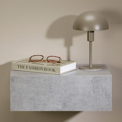 Chevet suspendu OCEANE, étagère murale avec 1 tiroir sans poignée, en bois décor béton