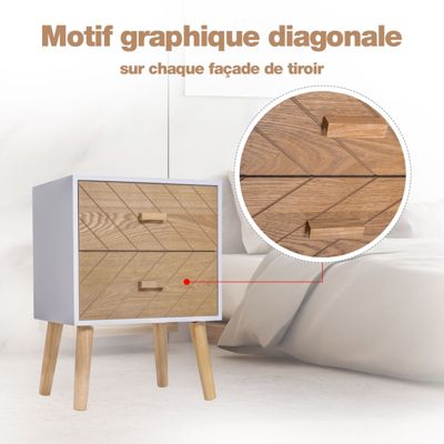 MZQMK Table de Chevet Murale Flottante en Bois 40x40x20cm Beige