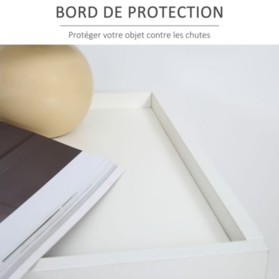 Chevet table de nuit modulable empilable - 2 tiroirs - dim. 50L x 40l x 47,5H cm - blanc aspect chêne clair