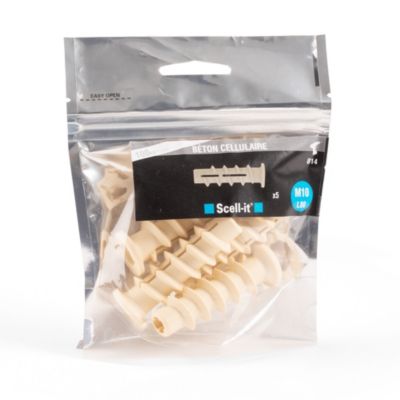 Cheville à visser M10 spéciale béton cellulaire Scell-It, 5 pièces