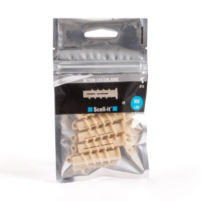 Cheville à visser M6 spéciale béton cellulaire Scell-It, 5 pièces
