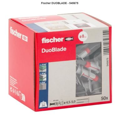 Cheville bi-matière autoforeuse DuoBlade FISCHER - Boite de 50 - 545675