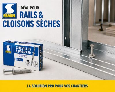 Cheville Clous Vis à Frapper Semin, 6 x 40 mm, Boite de 200 (lot de 2)