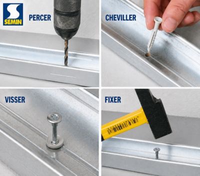 Cheville Clous Vis à Frapper Semin, 6 x 40 mm, Boite de 200 (lot de 2)