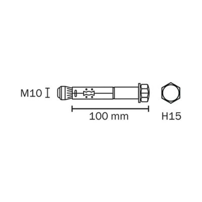 Cheville Diall métal traversant 10x100mm