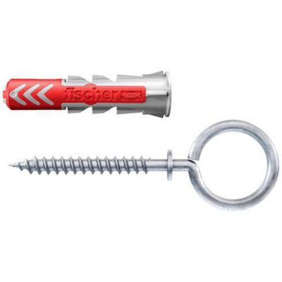 Cheville fischer DuoPower 8 x 40 OH avec crochet à œillet, set 2 chevilles + 2 vis