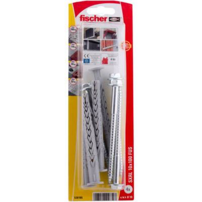 Cheville fischer SXRL 10 x 100 FUS K NV - set 4 chevilles et vis 100 mm