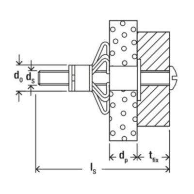 Cheville métallique pour corps creux HM 5 x 65 S avec vis métrique, pack de 4