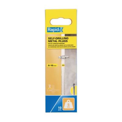 Chevilles Autoforeuses - RAPID - Métal pour Cloison Plâtre 6-16mm - Lot 10 - Charge Max 5 kg - Sans Perçage - (5001558)