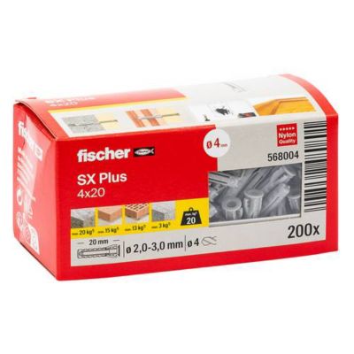 Chevilles à expansion SX Plus 4 x 20 mm - boîte de 200 pièces 568004
