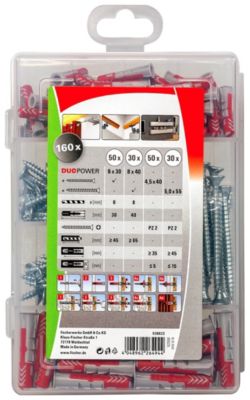 Chevilles Fischer profibox Duopower 160 pièces avec vis