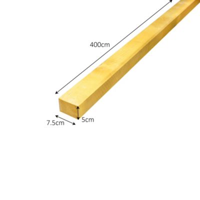 Chevron traité classe 2, L.400 cm - 75 x 50 mm