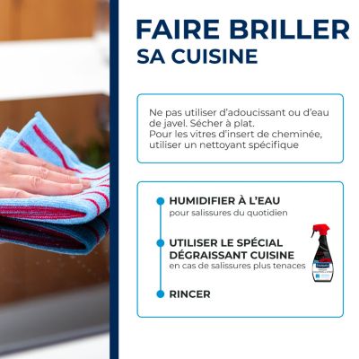 Chiffon microfibre spéciale vitrocéramique et induction