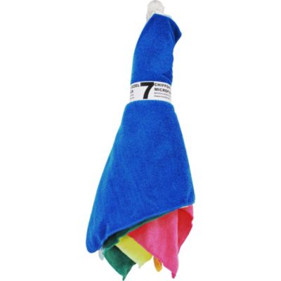 Chiffon microfibre vert, violet, jaune, bleu ciel, orange, rose et bleu marine L.34 x l.40 cm vendu par 7 pièces