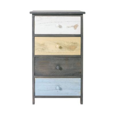 Chiffonier Commode 4 Tiroirs Gris Style 72x40x29